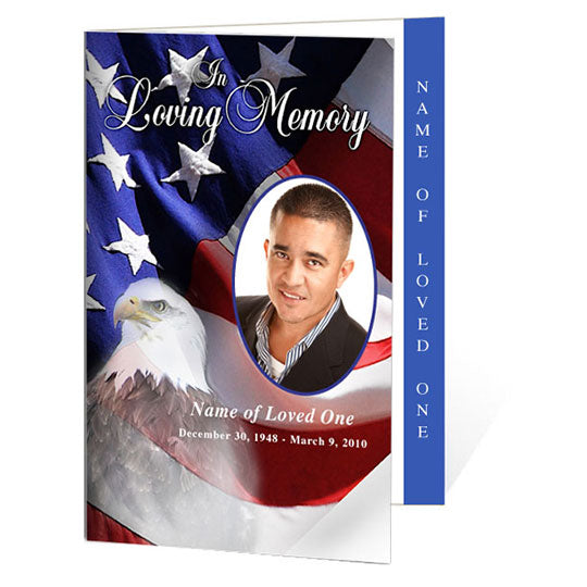 Freedom 4-Sided Graduated Funeral Program Template.