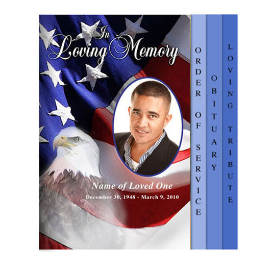 Freedom 8-Sided Graduated Funeral Program Template.