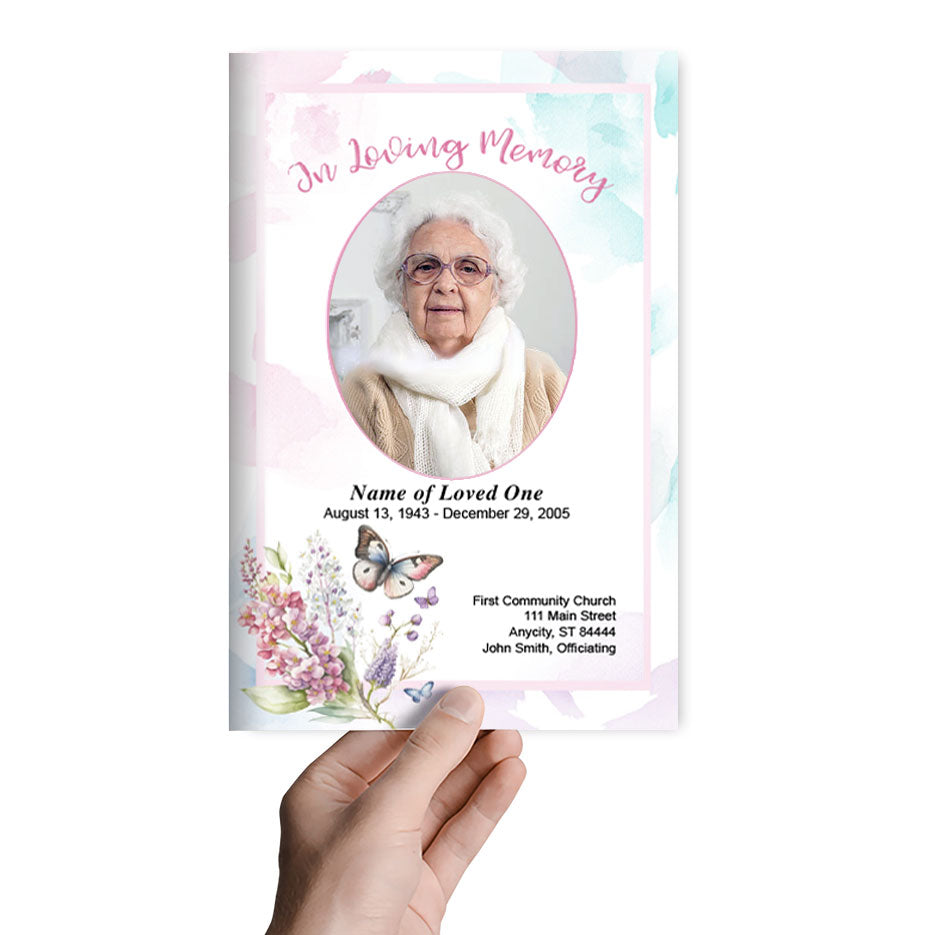 Spring Garden Funeral Program Template