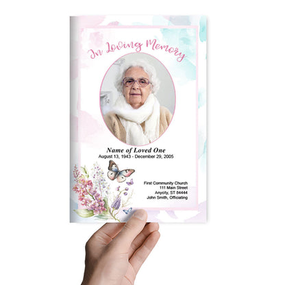 Spring Garden Funeral Program Template