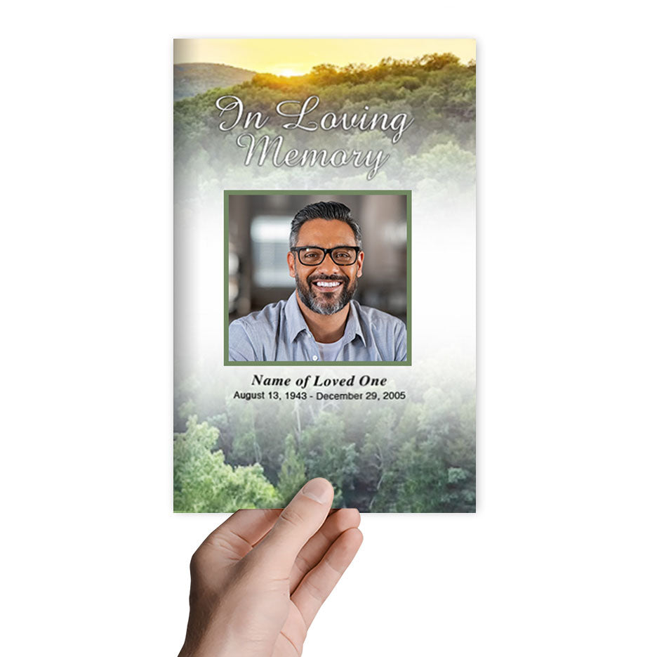 Hilltop Funeral Program Template.