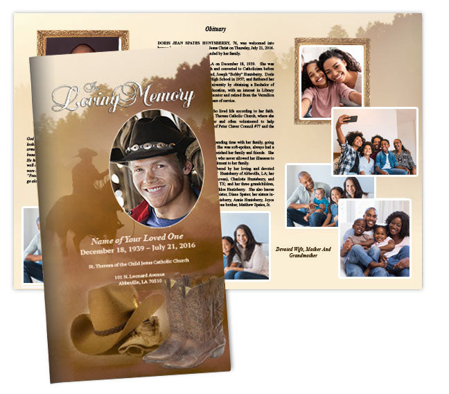Ranch Funeral Brochure Trifold Template