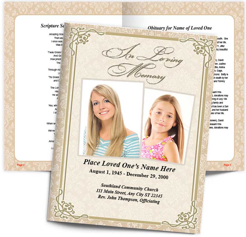 Alexandria Funeral Booklet Template