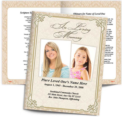 Alexandria Funeral Booklet Template