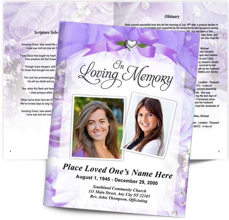 Amethyst Funeral Booklet Template