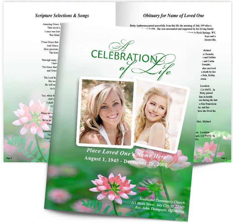 Ambrosia Funeral Booklet Template