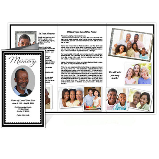 Gallant Trifold Funeral Brochure Template.
