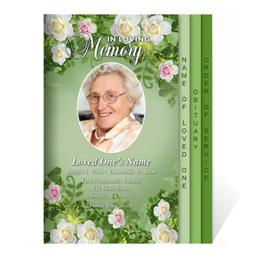 Garden 8-Sided Graduated Funeral Program Template.