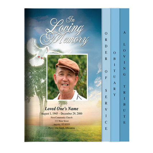 Gardener 8-Sided Graduated Funeral Program Template.