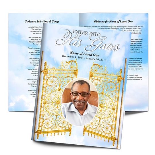 Gates Funeral Booklet Template.