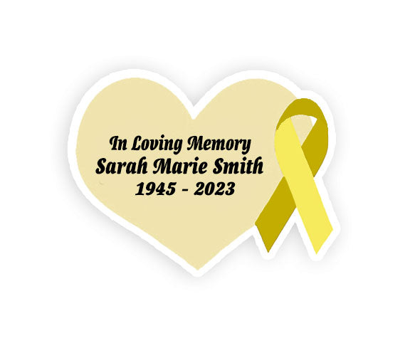 Gold Cancer Ribbon Heart Pin - Pack of 10