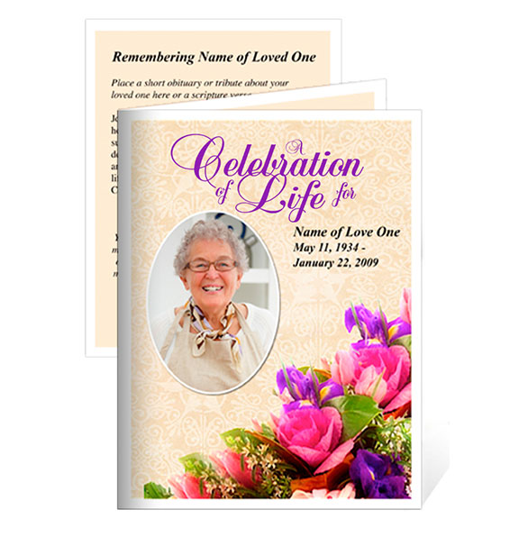 Golden Small Memorial Card Template.