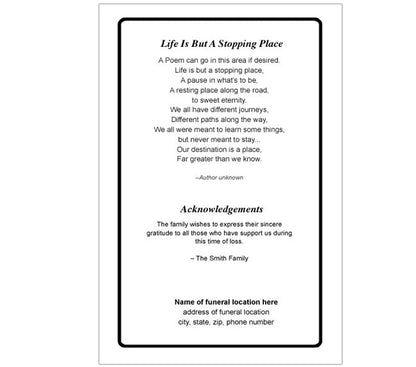 Cadence 8-Sided Graduated Funeral Program Template.