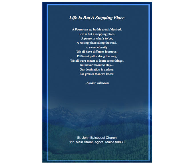 Outdoor 4-Sided Graduated Funeral Program Template.