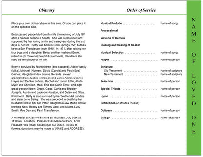 Majestic 4-Sided Graduated Funeral Program Template.