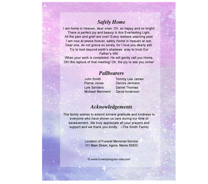 Sparkle 4-Sided Graduated Funeral Program Template.