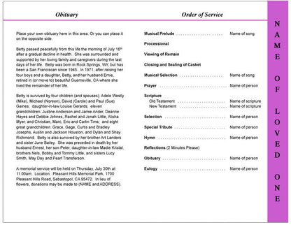 Sparkle 4-Sided Graduated Funeral Program Template.