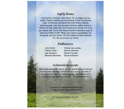 Promise 4-Sided Graduated Funeral Program Template.