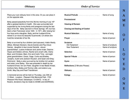 Promise 4-Sided Graduated Funeral Program Template.