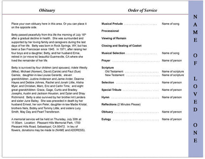 Seasons 4-Sided Graduated Funeral Program Template.