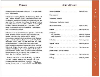 Glorify 4-Sided Graduated Funeral Program Template.