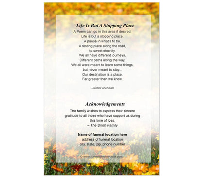 Hope 4-Sided Graduated Funeral Program Template.