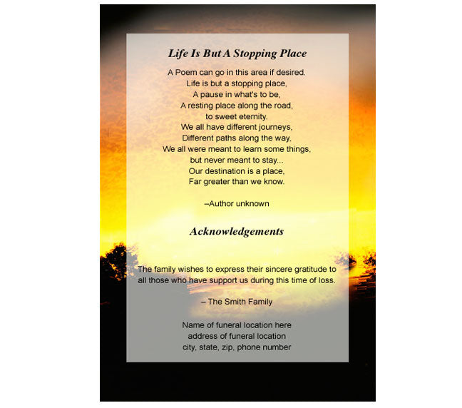 Splendor 4-Sided Graduated Funeral Program Template.