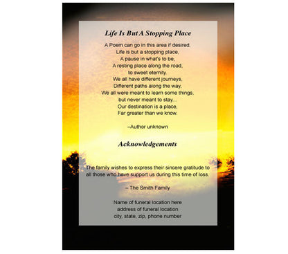Splendor 4-Sided Graduated Funeral Program Template.