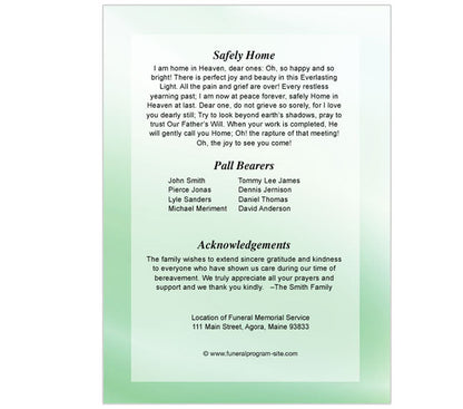 Blossom 4-Sided Graduated Funeral Program Template.