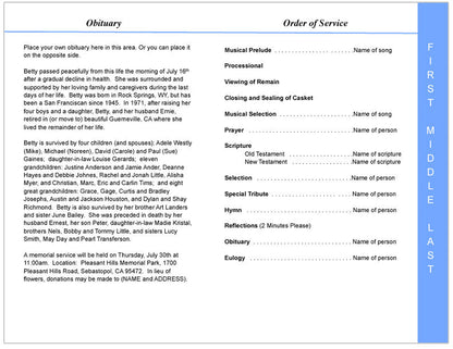 Assurance 4-Sided Graduated Funeral Program Template.