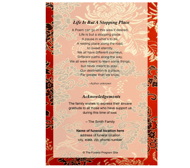Dynasty 4-Sided Graduated Funeral Program Template.