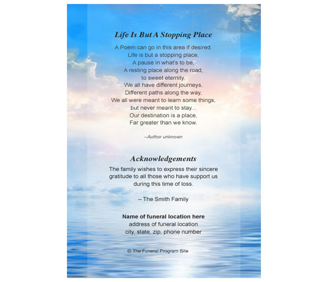 Starlight 4-Sided Graduated Funeral Program Template.