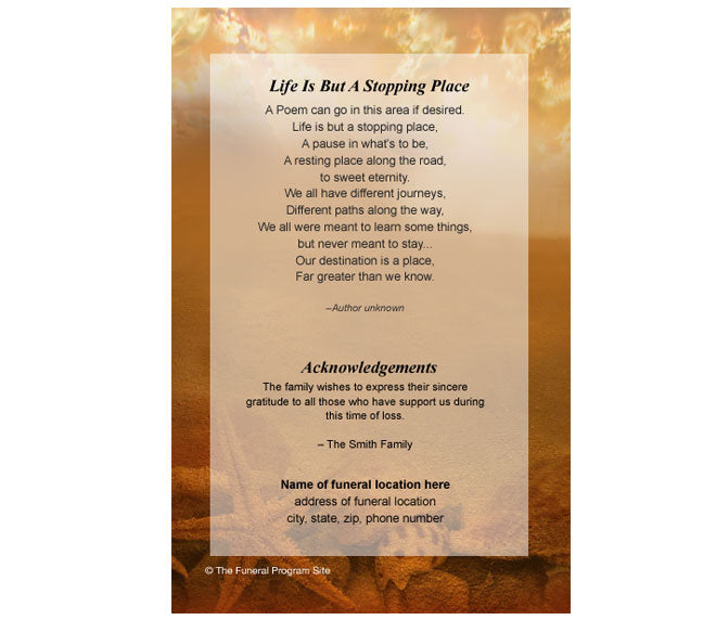 Footprints 4-Sided Graduated Funeral Program Template.