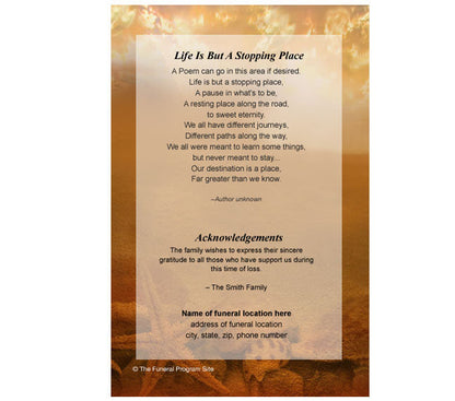 Footprints 4-Sided Graduated Funeral Program Template.
