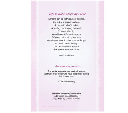 Angela 4-Sided Graduated Funeral Program Template.