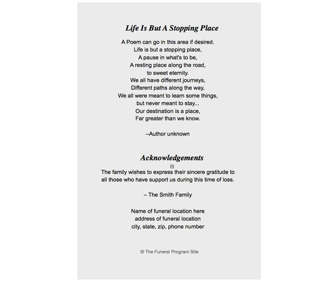 Memoria 4Side Graduated Funeral Program Template Funeral Program