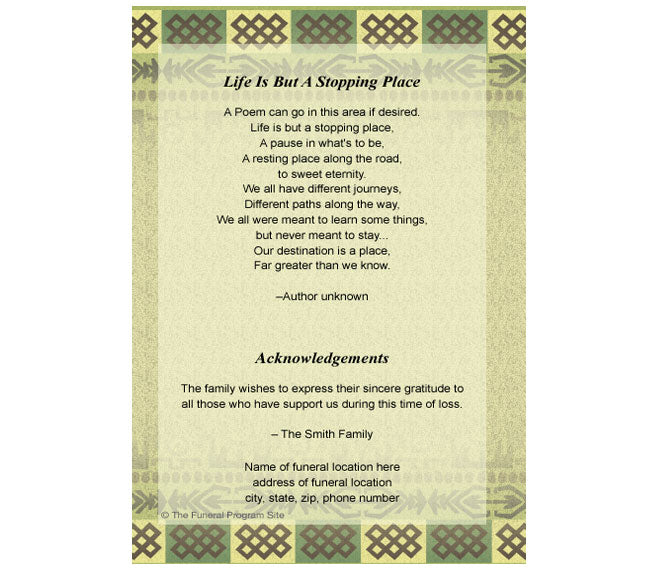 Redeemed 4-Sided Graduated Funeral Program Template.
