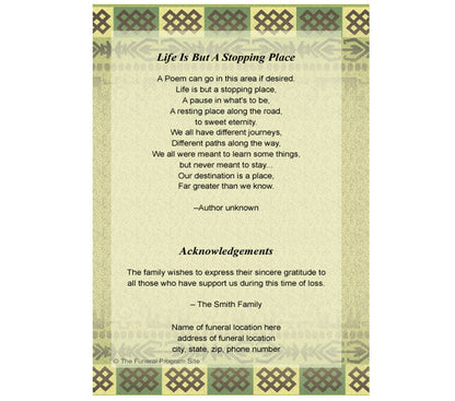 Redeemed 4-Sided Graduated Funeral Program Template.