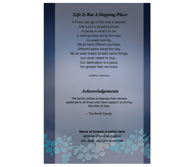 Enlighten 4-Sided Graduated Funeral Program Template.