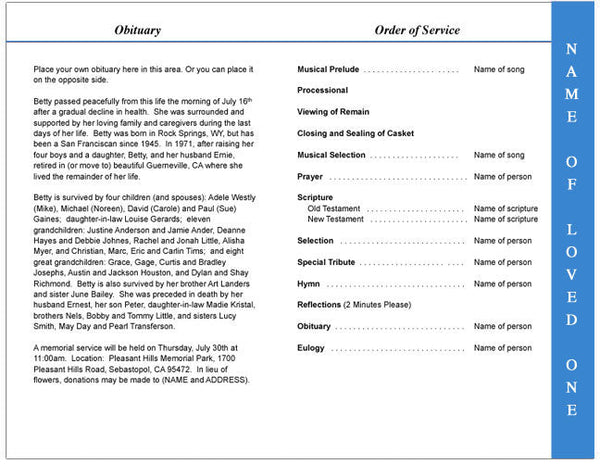 Royal 4-Side Graduated Funeral Program Template – Funeral Program-Site ...