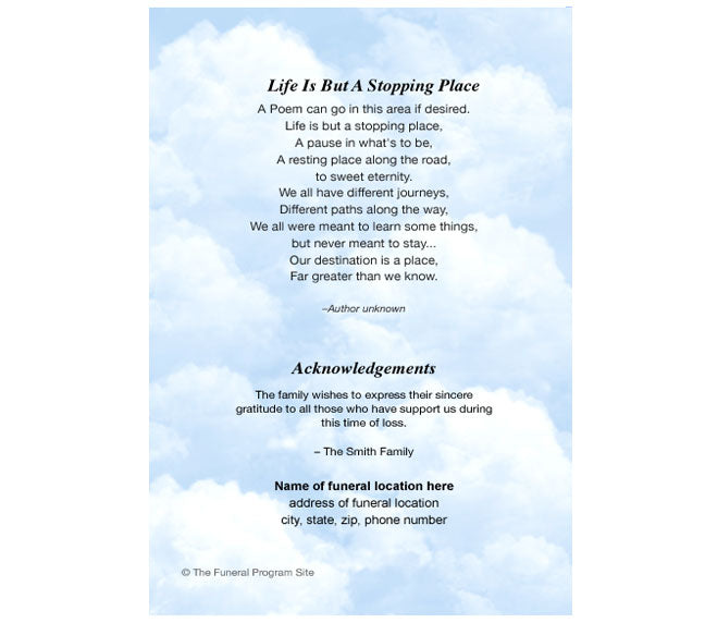Stairway 4-Sided Graduated Funeral Program Template.