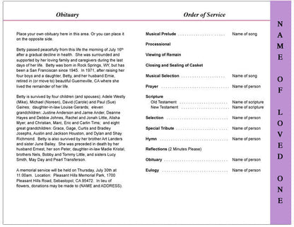 Rapture 4-Sided Graduated Funeral Program Template.