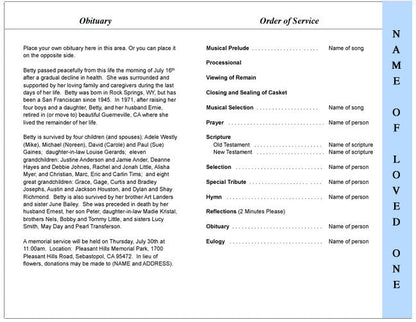 Salvation 4-Sided Graduated Funeral Program Template.