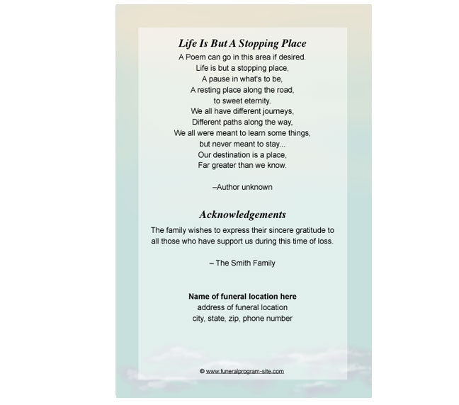 Angelina 4-Sided Graduated Funeral Program Template.