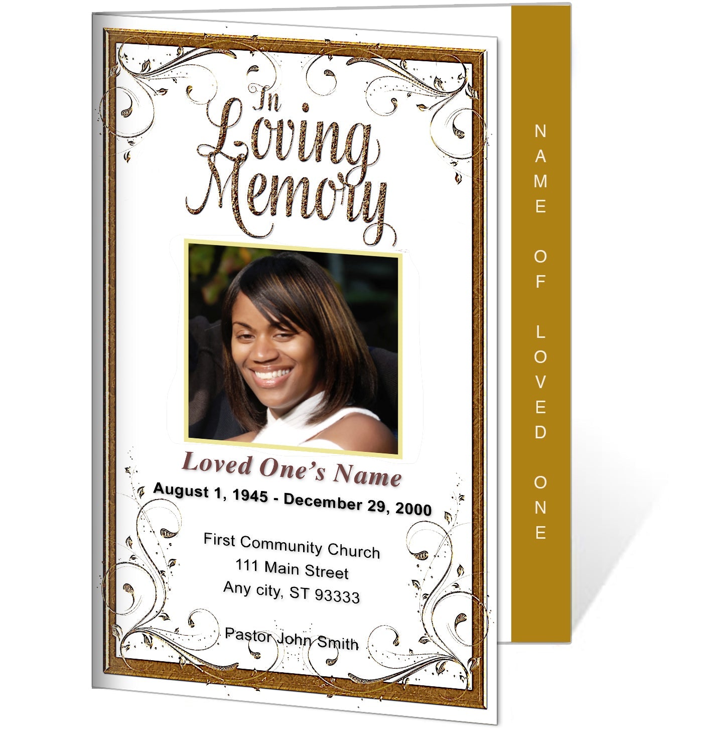 Affinity 4-Sided Graduated Funeral Program Template.