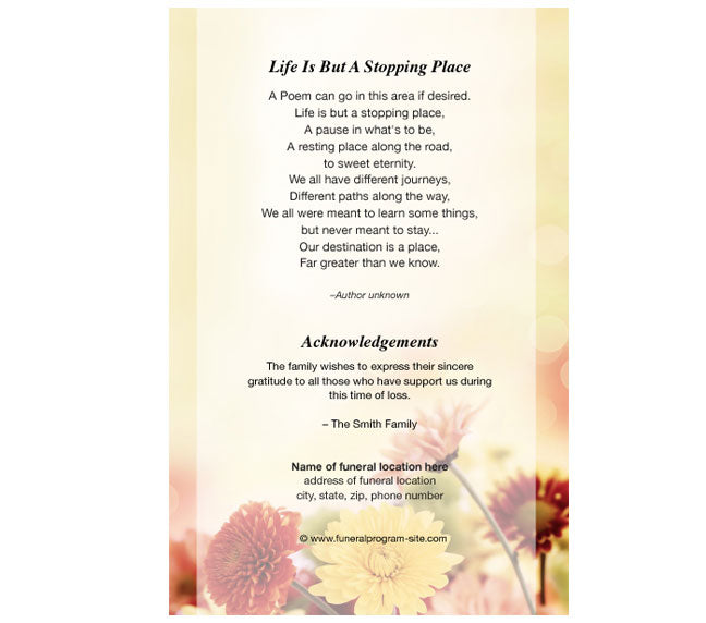 Imperial 4-Sided Graduated Funeral Program Template.
