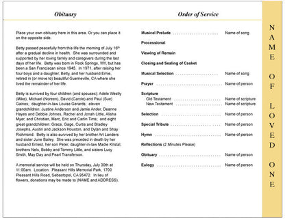 Imperial 4-Sided Graduated Funeral Program Template.