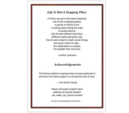 Remebrance 4-Sided Graduated Funeral Program Template.