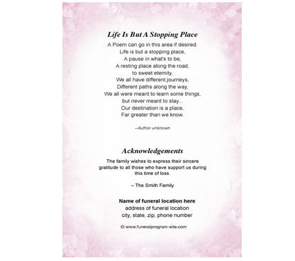 Lovely 4-Sided Graduated Funeral Program Template.