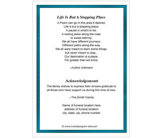 Gallant 4-Sided Graduated Funeral Program Template.